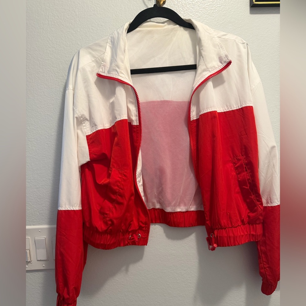 Vintage Red and White Women's Jacket